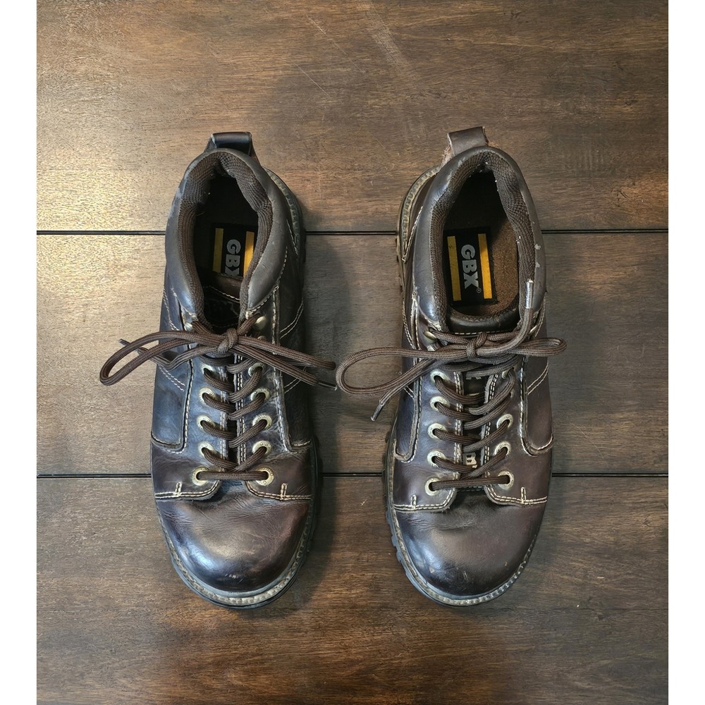 Vintage 90s Y2K Streetwear Mens 10.5 M Chunky Leather Platform Boots Shoes Brown - Picture 3 of 8